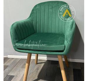 Silla Poltrona Sitial Terciopelo Murano - Verde