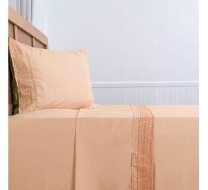 Sabana lisa MF Broderie Bordada 1.5 P Damasco