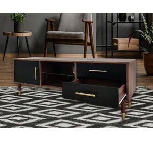 RACK PARA TV MOSCU 150CM MDF CAFE ESTRUCTURA NEGRO