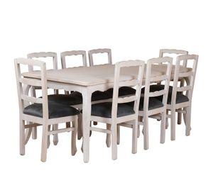 Comedor Normando 100x200 - 8 sillas Gris