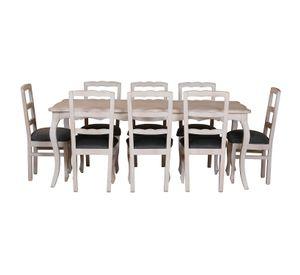 Comedor Normando 100x200 - 8 sillas Gris