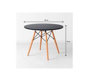 Mesa de Comedor Eames 100cm redonda - Negra