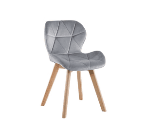 SILLA VELVET DE COMEDOR ASIENTO AVIADOR FELPA BASE MADERA
