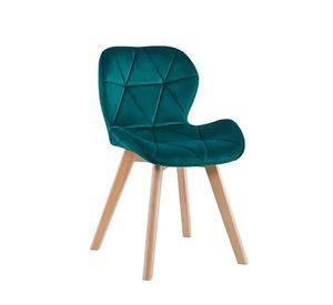 SILLA VELVET DE COMEDOR ASIENTO AVIADOR FELPA BASE MADERA