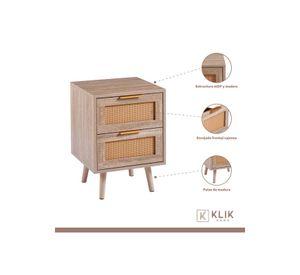 Velador Eames Mesh Doble - Madera Oscura Walnut