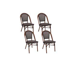 Pack de 4 Sillas Bistro Parisina Textileno - Café Oscuro