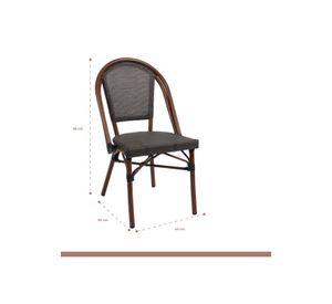 Pack de 4 Sillas Bistro Parisina Textileno - Café Oscuro