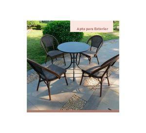 Pack de 4 Sillas Bistro Parisina Textileno - Café Oscuro