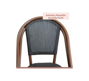 Pack de 4 Sillas Bistro Parisina Textileno - Café Oscuro