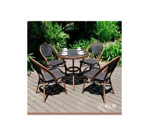 Pack de 4 Sillas Bistro Parisina Textileno - Café Oscuro