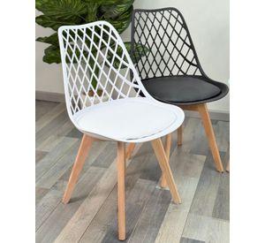 Silla Tulip Acolchada Mesh Ecocuero