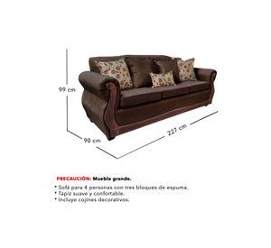 Sofá Con Resorte Estructural 4 Cuerpos Santi Chenille X