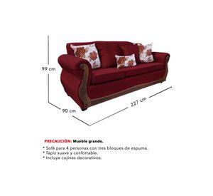 Sofá Con Resorte Estructural 4 Cuerpos Santi Chenille X