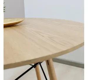MESA CON PATAS TIPO EAMES 80CM Y CUBIERTA DE MADERA