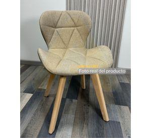 SILLA COMEDOR AVIADOR RADAR TAPIZADO EN LINO PATAS MADERA