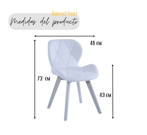 SILLA COMEDOR AVIADOR RADAR TAPIZADO EN LINO PATAS MADERA