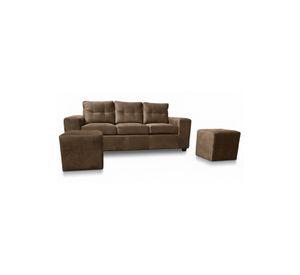 Sofá 3 cuerpos + 2 Pouf Lucca Felpa