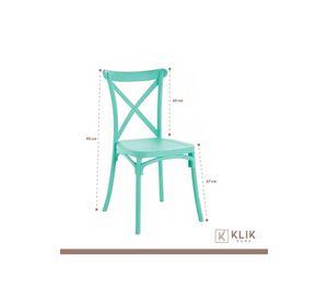 Comedor Rectangular Blanca 120x80cms + 6 Silla Crossback Danubio Menta