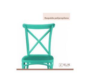 Comedor Rectangular Blanca 120x80cms + 6 Silla Crossback Danubio Menta