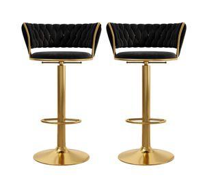 PACK 2 TABURETES ELEGANTES QUEEN BASE DORADA