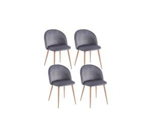 Pack 4 Sillas Sitial Acolchados Nordico Bread - Gris