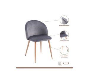 Pack 4 Sillas Sitial Acolchados Nordico Bread - Gris
