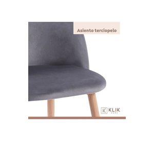 Pack 4 Sillas Sitial Acolchados Nordico Bread - Gris
