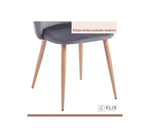 Pack 4 Sillas Sitial Acolchados Nordico Bread - Gris