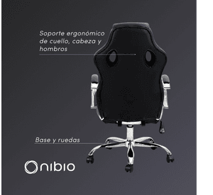 Silla Gamer Nibio Rookie Reclincable Cuero PU Roja