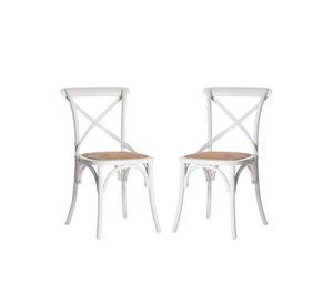 PACK 2 SILLAS MADERA COMEDOR CROSSBACK RATTAN