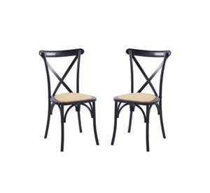 PACK 2 SILLAS MADERA COMEDOR CROSSBACK RATTAN