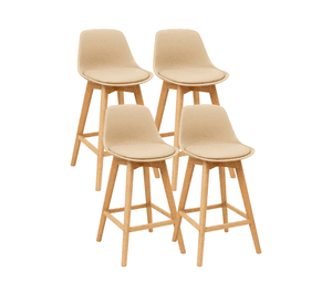 PACK 4 TABURETES O PISOS TERRY BASE MADERA 61 CM