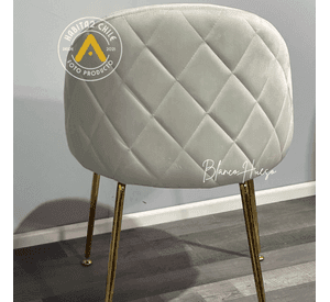 SILLA O SITIAL GOLD II PARA COMEDOR ACOLCHADA CON PATAS DORADAS Y UN ELEGANTE DISEÑO DE DIAMANTE