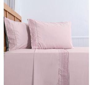 Sabana MF Plumetti Broderie King Rosado