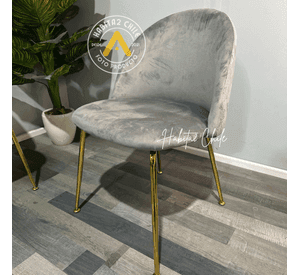 SILLA O SITIAL GOLD II PARA COMEDOR ACOLCHADA CON PATAS DORADAS Y UN ELEGANTE DISEÑO DE DIAMANTE