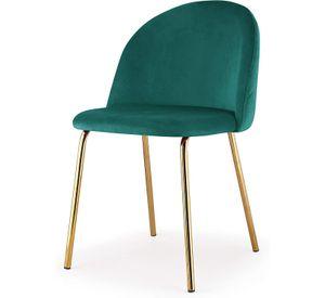 SILLA O SITIAL GOLD II PARA COMEDOR ACOLCHADA CON PATAS DORADAS Y UN ELEGANTE DISEÑO DE DIAMANTE