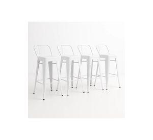 Pack de 4 Taburetes Tolix de acero - Blancos