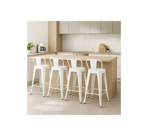 Pack de 4 Taburetes Tolix de acero - Blancos