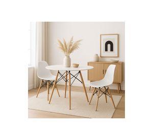 Mesa de Comedor Eames 80cm redonda - Blanca