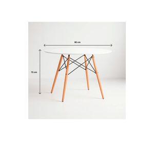 Mesa de Comedor Eames 80cm redonda - Blanca