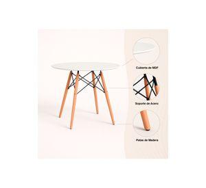 Mesa de Comedor Eames 80cm redonda - Blanca