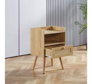 PACK 2 VELADORES WOOD 1.0 MESA DE NOCHE CON RATTAN 40X30X60