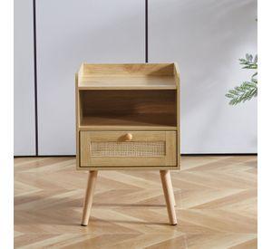 PACK 2 VELADORES WOOD 1.0 MESA DE NOCHE CON RATTAN 40X30X60