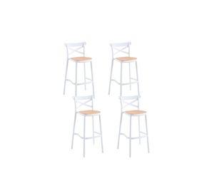 Pack de 4 Taburetes Crossback Danubio - Blanco