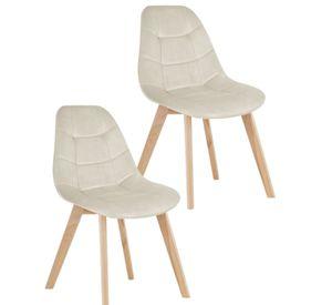 PACK 2 SILLAS PARA COMEDOR CAPITONE FELPA BASE MADERA RESISTENTE
