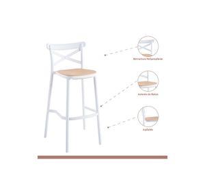 Pack de 4 Taburetes Crossback Danubio - Blanco
