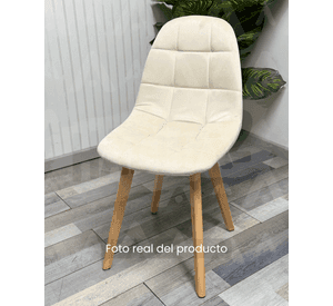 PACK 2 SILLAS PARA COMEDOR CAPITONE FELPA BASE MADERA RESISTENTE