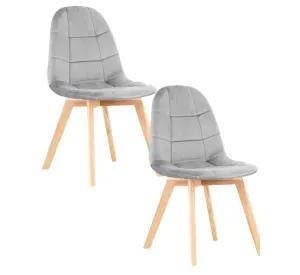 PACK 2 SILLAS PARA COMEDOR CAPITONE FELPA BASE MADERA RESISTENTE