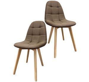 PACK 2 SILLAS PARA COMEDOR CAPITONE FELPA BASE MADERA RESISTENTE