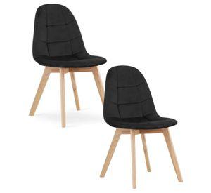 PACK 2 SILLAS PARA COMEDOR CAPITONE FELPA BASE MADERA RESISTENTE